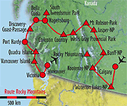 Reiseroute - Rocky Mountains