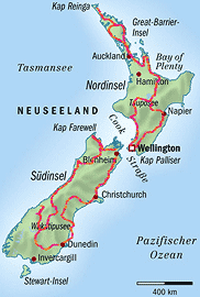 Reiseroute AOTEAROA